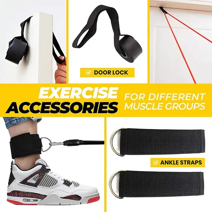 11 Piece Resistance Band Set for Home Workouts and Strength Training - Image 7