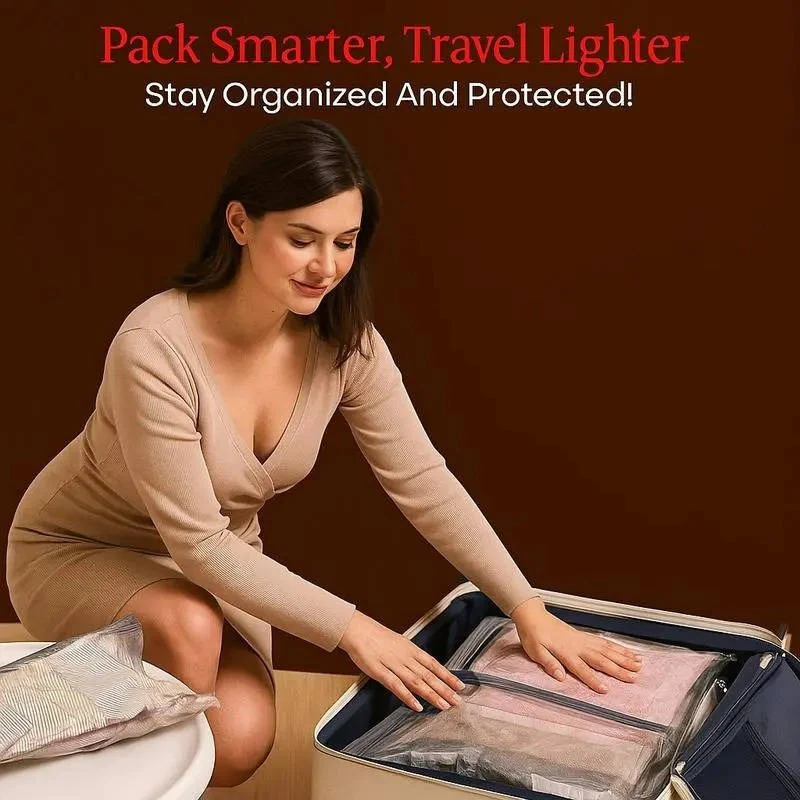Cordless Vacuum Compression Bag Set with Hand Pump for Travel, 15 Piece - Image 3