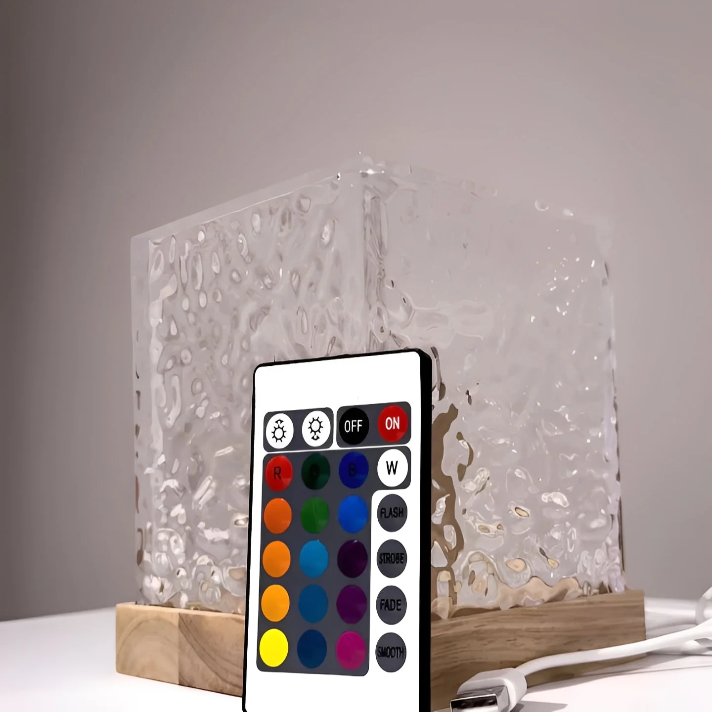 Water Ripple Projection Night Light with Remote Control, 16 Colors - Image 2