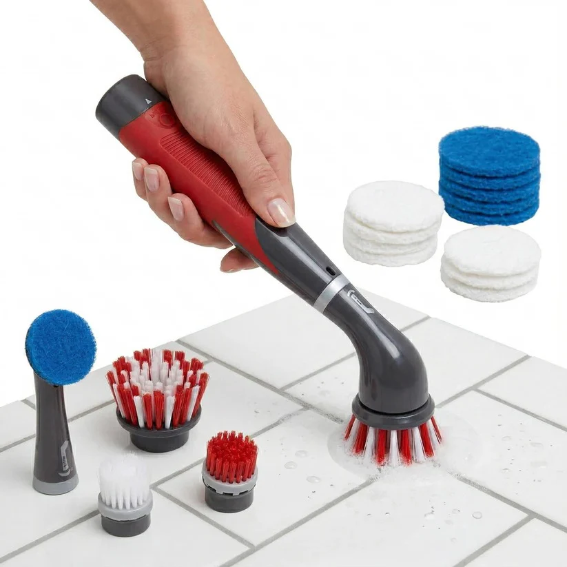 Cordless Electric Scrubber Kit for Tile Grout, Shower and Bathroom Cleaning, 18 Piece - Image 3