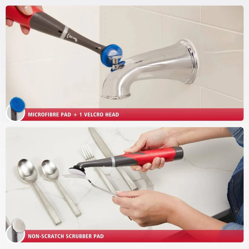 Cordless Electric Scrubber Kit for Tile Grout, Shower and Bathroom Cleaning, 18 Piece - Image 6