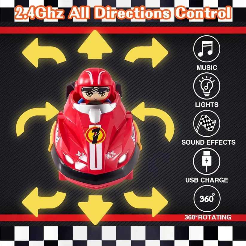 Remote Control Bumper Car Set with Eject Feature, 2 Pack for Kids - Image 7