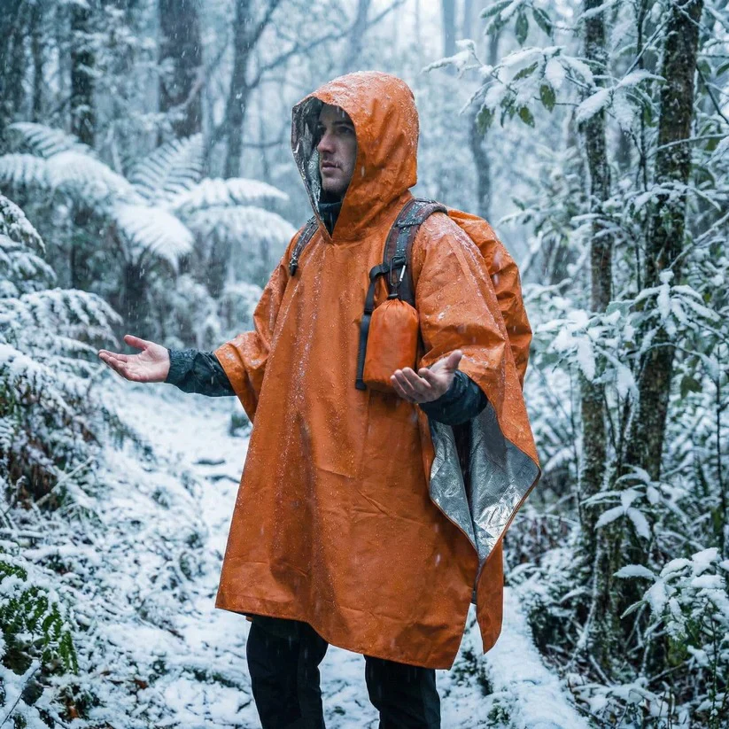 Unisex Reversible Rain Poncho Set for Hiking and Outdoor Use, Pack of 2 - Image 5