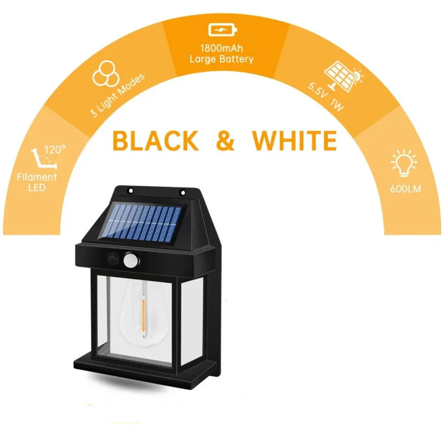 Solar Wall Lamp Outdoor, Set of 2 - Image 6