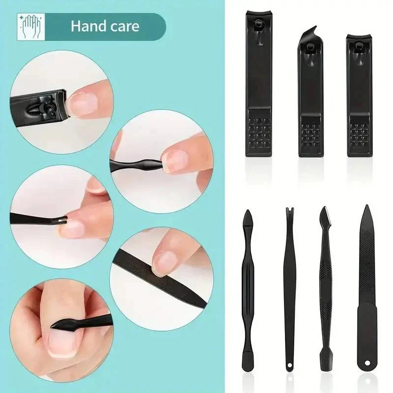 Stainless Steel Manicure and Pedicure Nail Clipper Set with Travel Wallet, 24 Piece - Image 4
