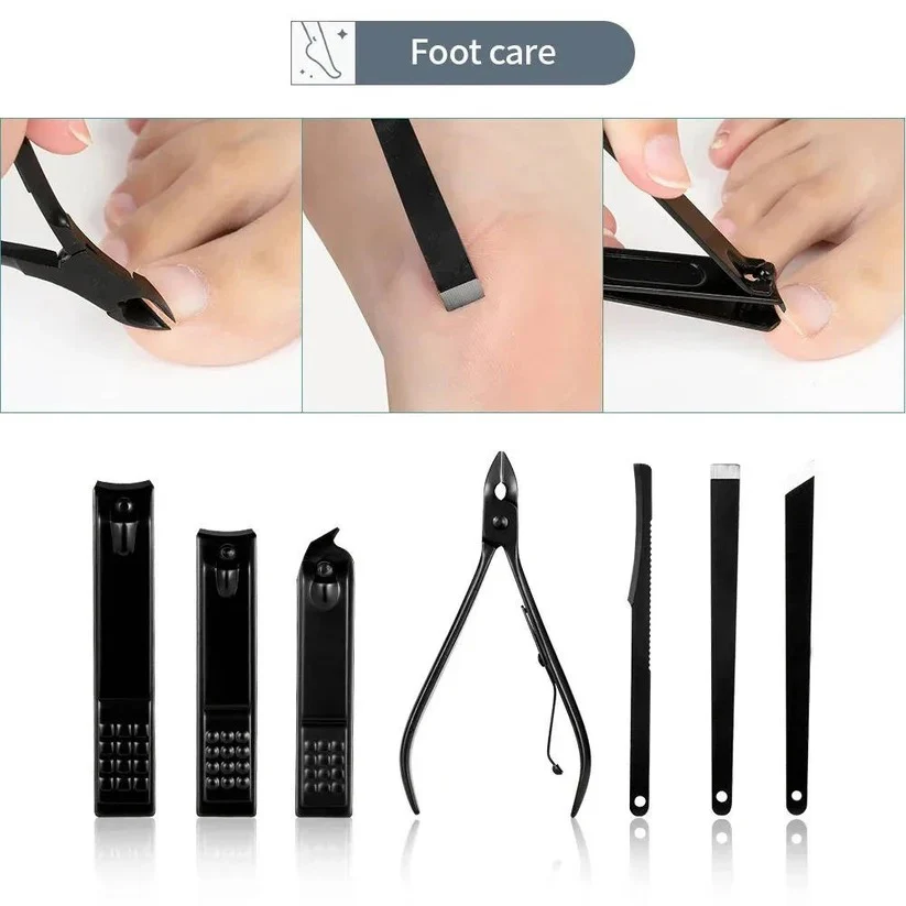Stainless Steel Manicure and Pedicure Nail Clipper Set with Travel Wallet, 24 Piece - Image 5