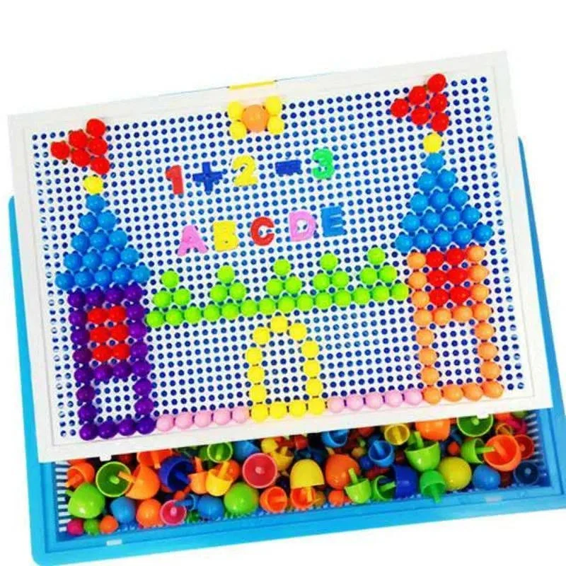 Mosaic Peg Board Puzzle Set for Kids with Storage Box, 296 Pieces - Image 2