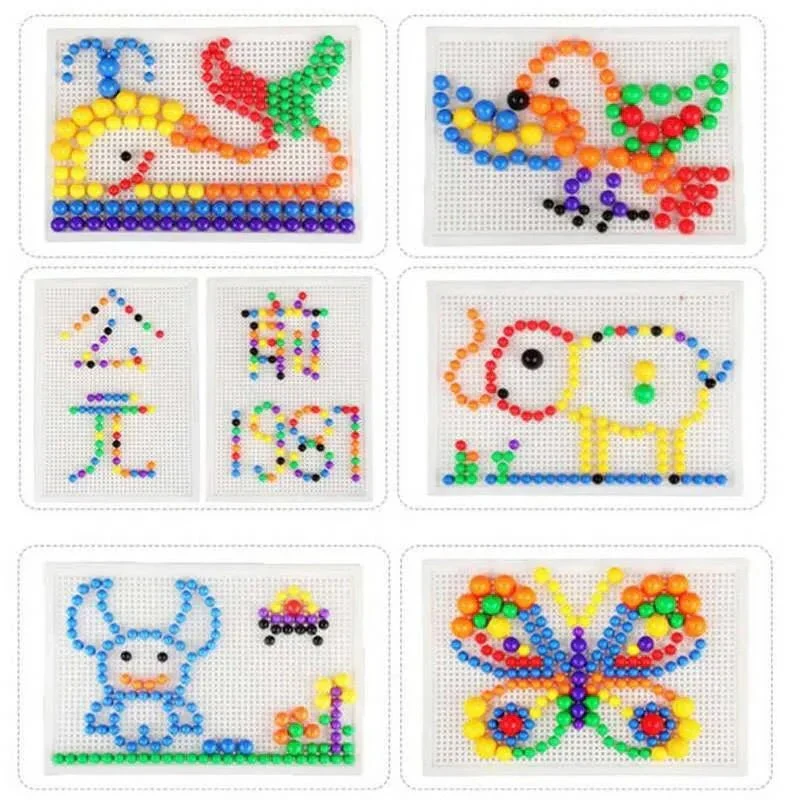 Mosaic Peg Board Puzzle Set for Kids with Storage Box, 296 Pieces - Image 7