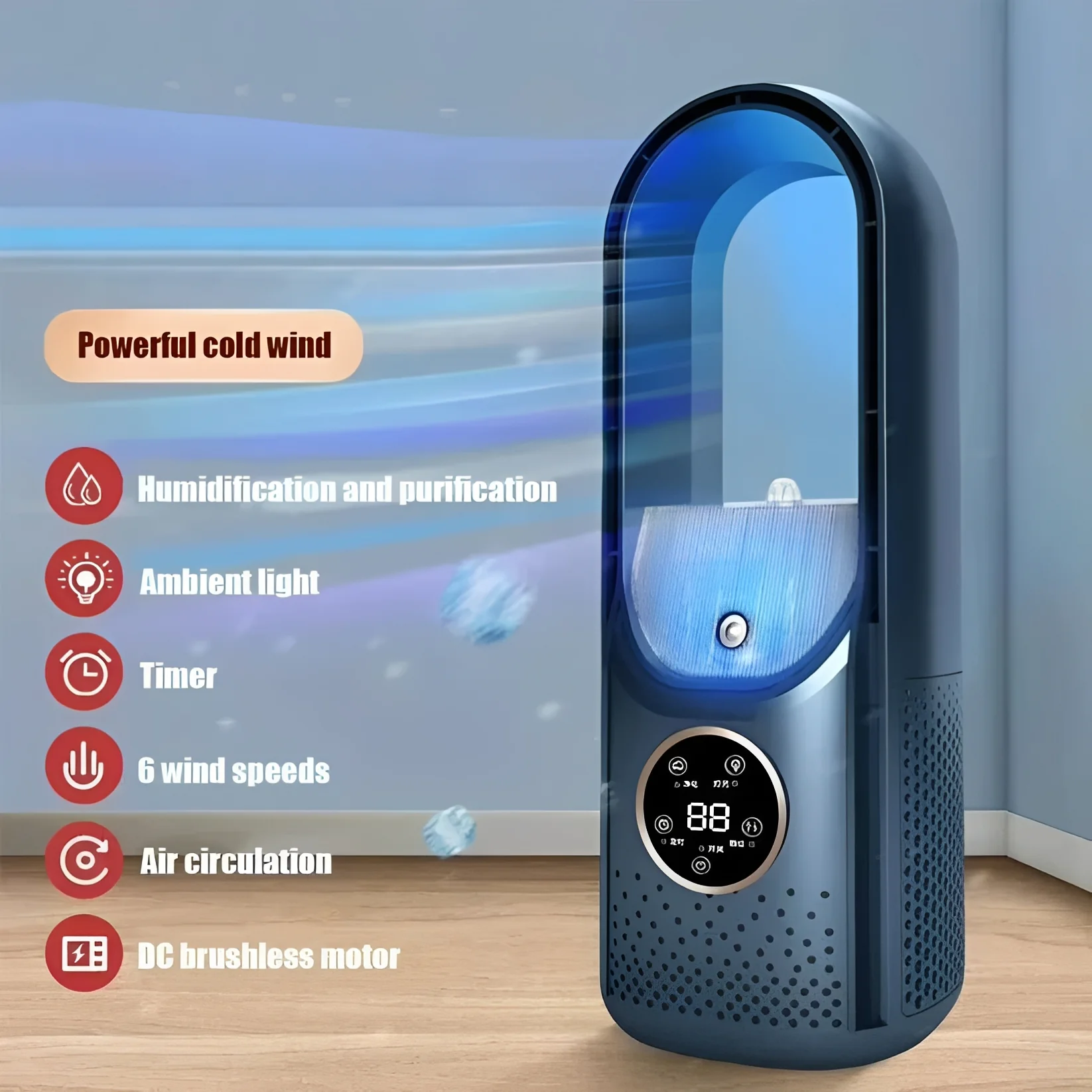 3 in 1 Portable Air Cooling Fan with Humidifier and DC Brushless Motor - Image 6
