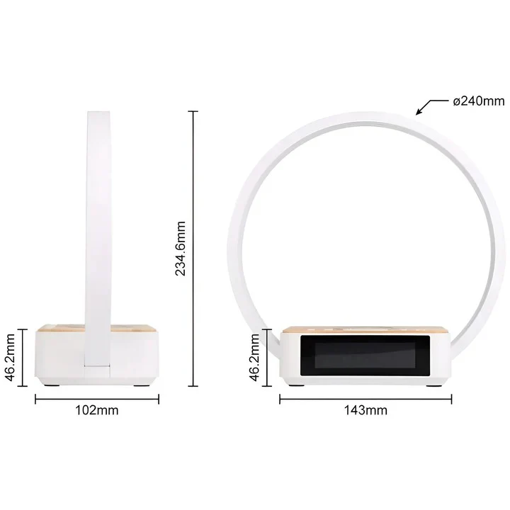 3 in 1 Bedside Table Lamp with Wireless Charging and Digital Alarm Clock - Image 6