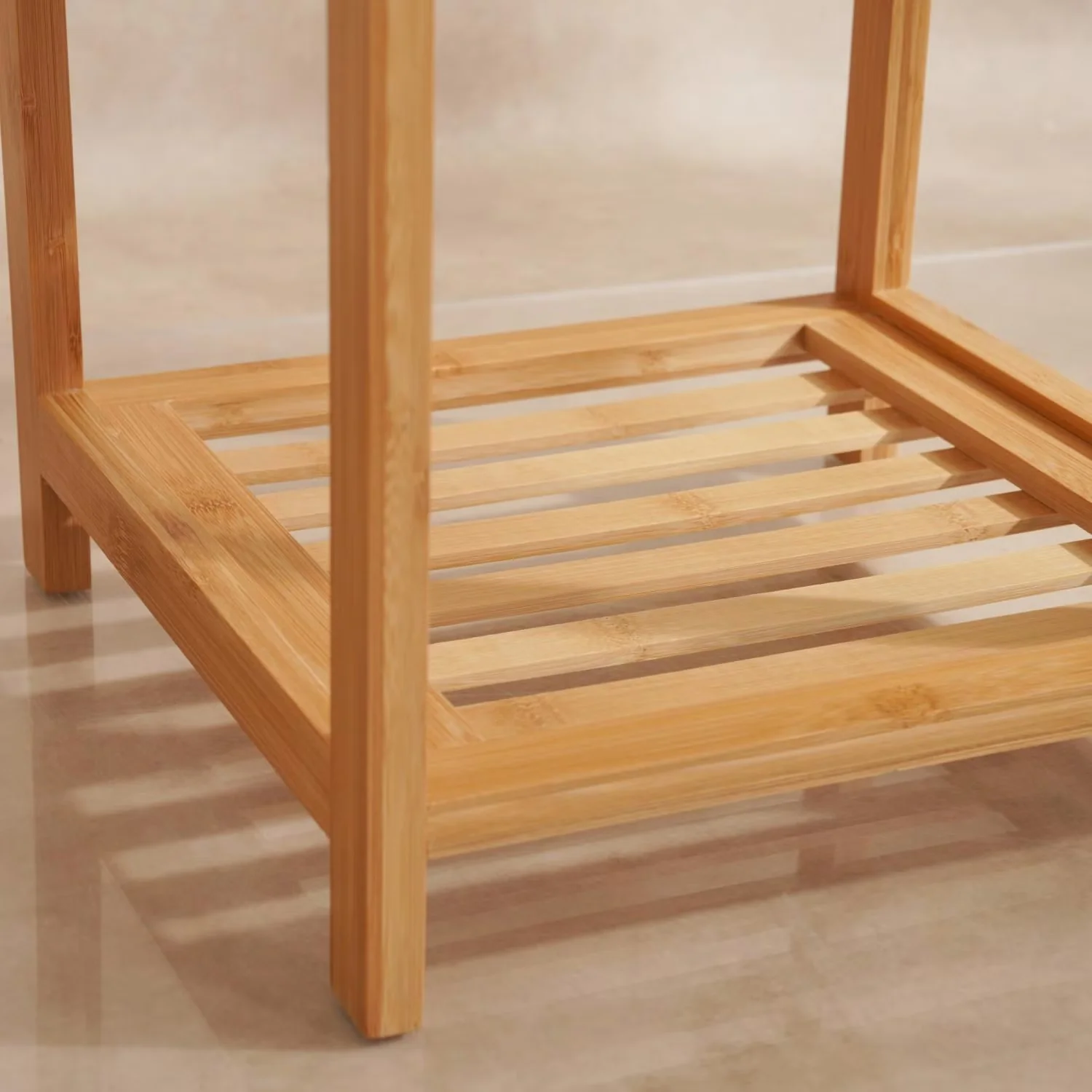 3-Tier Bamboo Bath Rack, 30x30x57cm, Natural Finish - Image 3