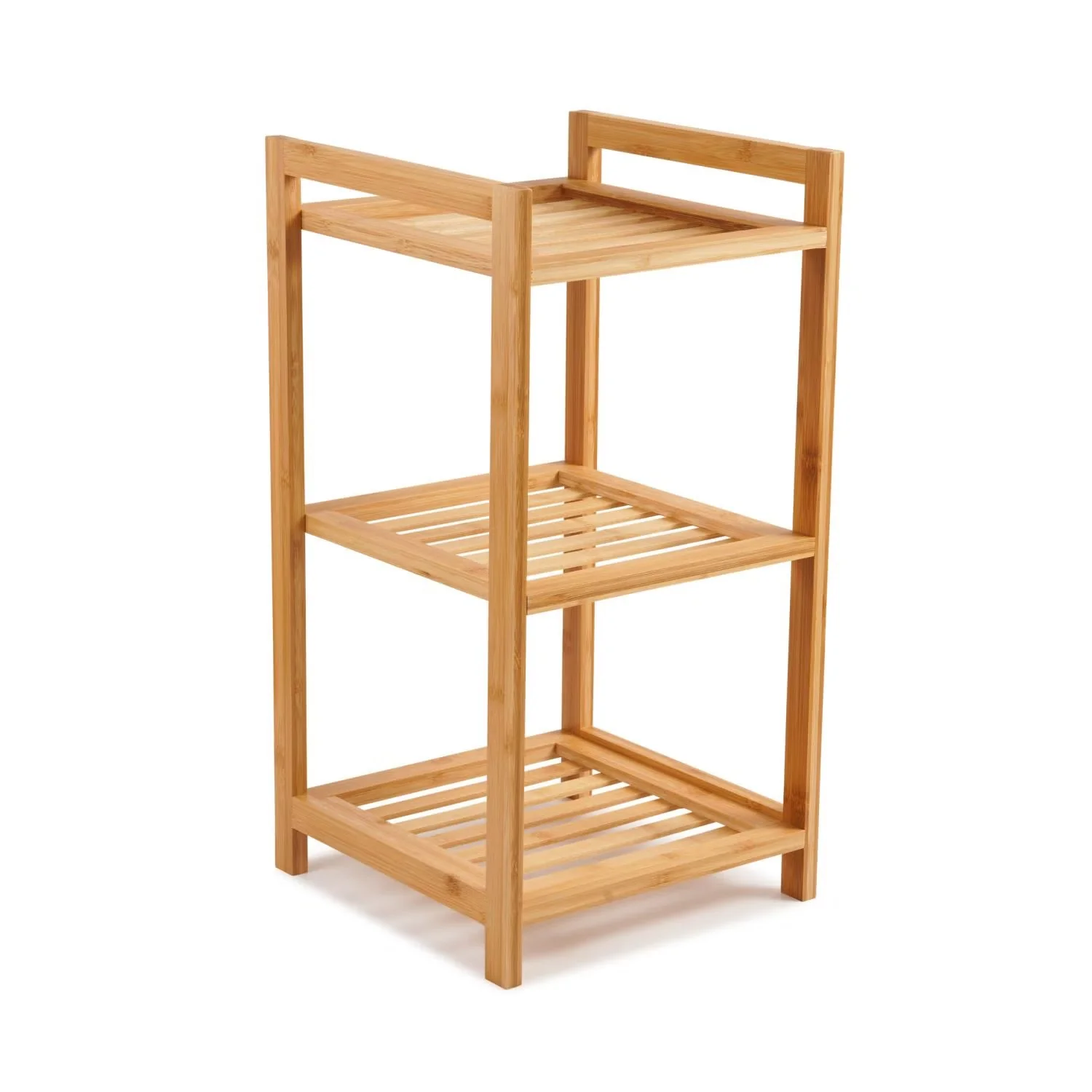 3-Tier Bamboo Bath Rack, 30x30x57cm, Natural Finish - Image 5