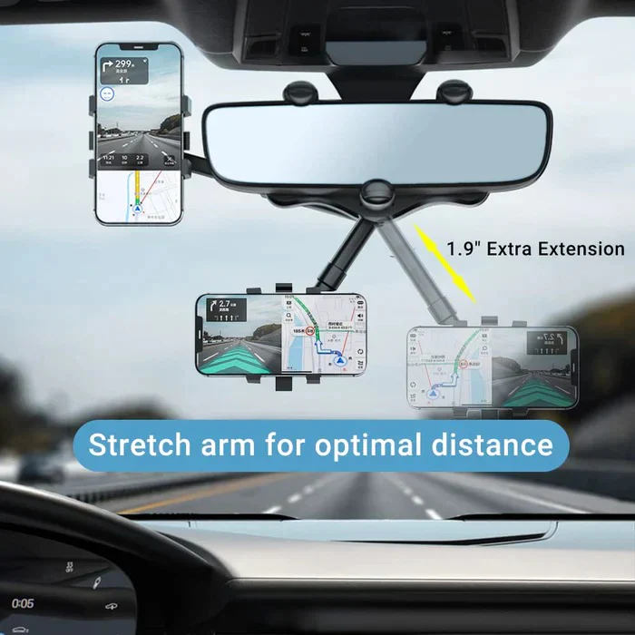 360 Degree Rotatable Car Phone Holder for Rear View Mirror - Image 4
