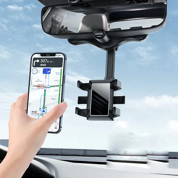 360 Degree Rotatable Car Phone Holder for Rear View Mirror - Image 5