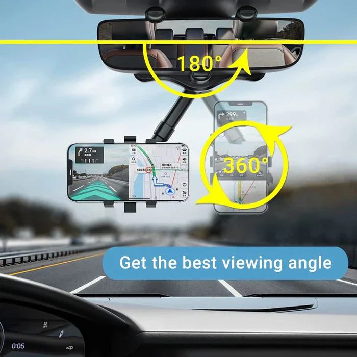 360 Degree Rotatable Car Phone Holder for Rear View Mirror - Image 6