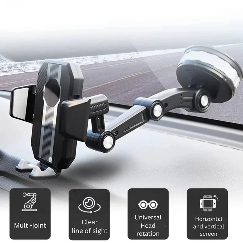 360 Degree Rotating Car Phone Holder with Suction Cup Base - Image 2