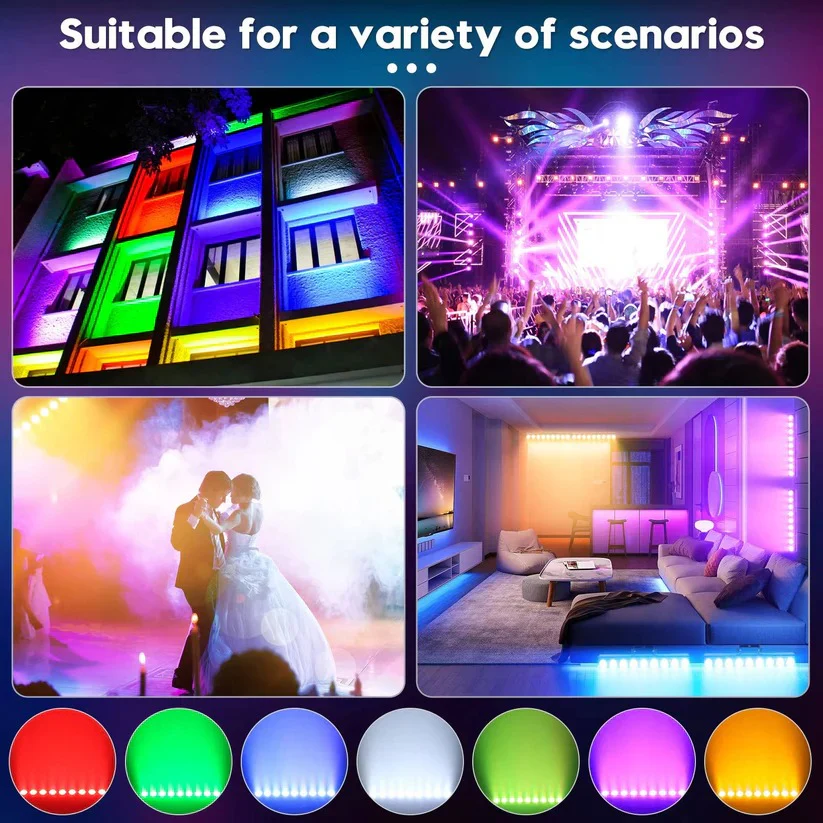 36W RGBW LED Wash Light Bar, DMX DJ Stage Uplight with Remote for Parties - Image 6