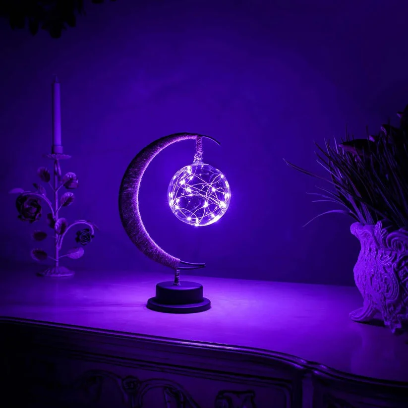 3D Moon Lamp with Detailed Celestial Surface Design - Image 2
