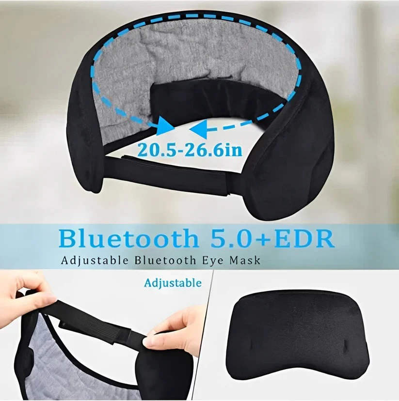 Bluetooth Sleep Mask Headphones with Adjustable Fit and Built In Speakers - Image 5