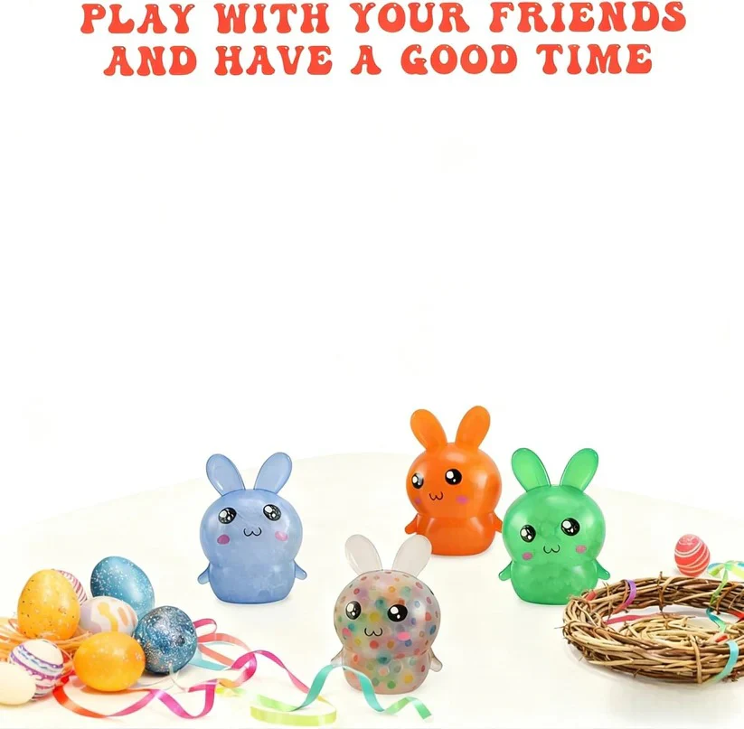Easter Bunny Squeeze Balls 4 Pack for Desk Use and Basket Fillers - Image 6