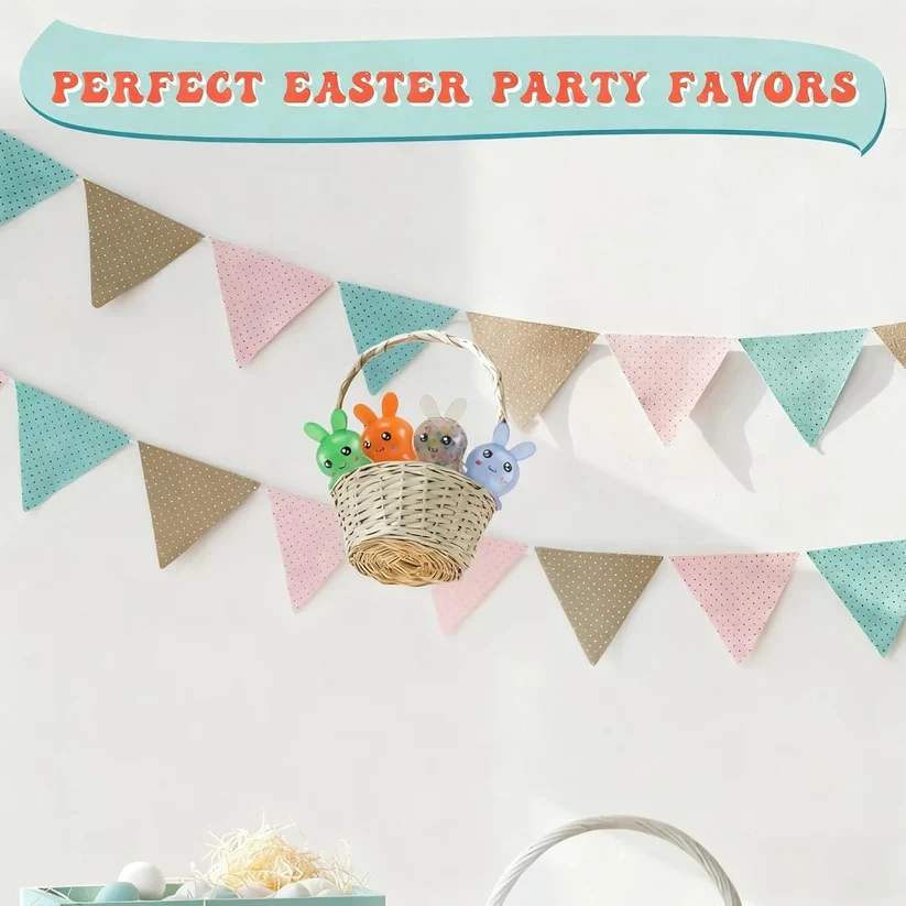 Easter Bunny Squeeze Balls 4 Pack for Desk Use and Basket Fillers - Image 7