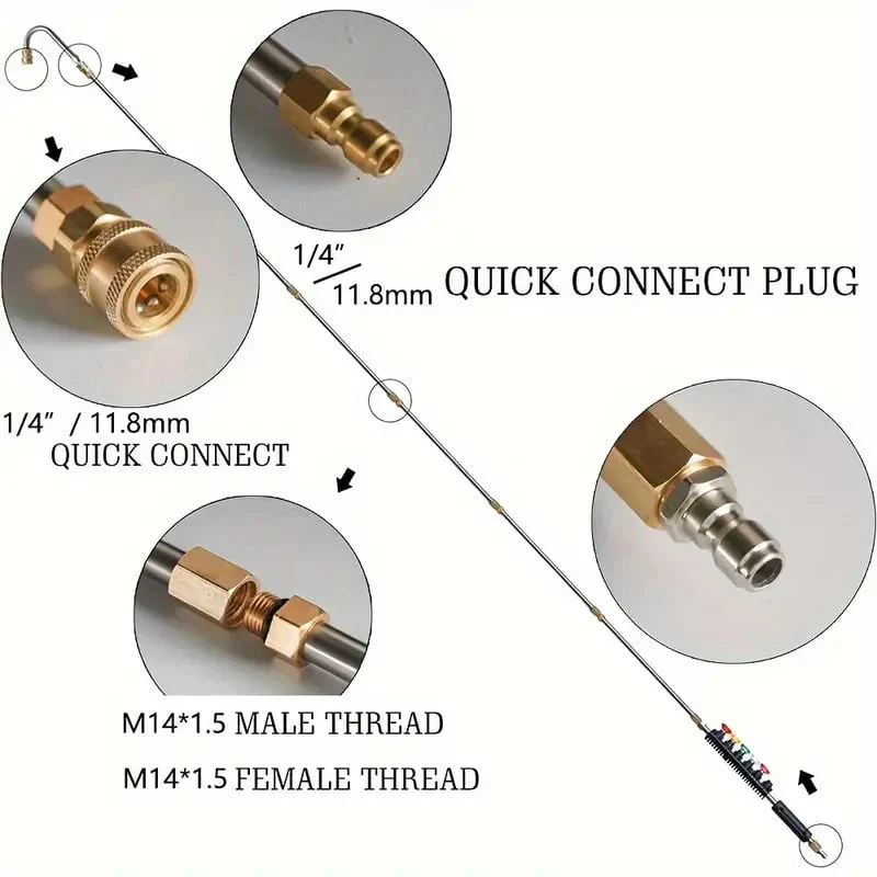 4000 PSI Telescoping High Pressure Washer Wand Set for Gutter & Roof Drainage & Walls Cleaning - Image 6