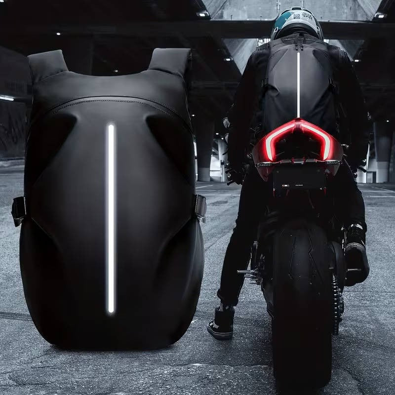 Motorcycle Helmet Backpack 40L with Laptop Pocket and Reflective Strips - Image 2