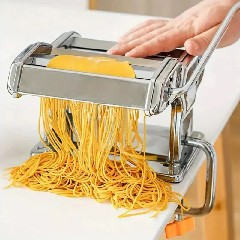 Stainless Steel Pasta Maker with Adjustable Thickness Settings - Image 2