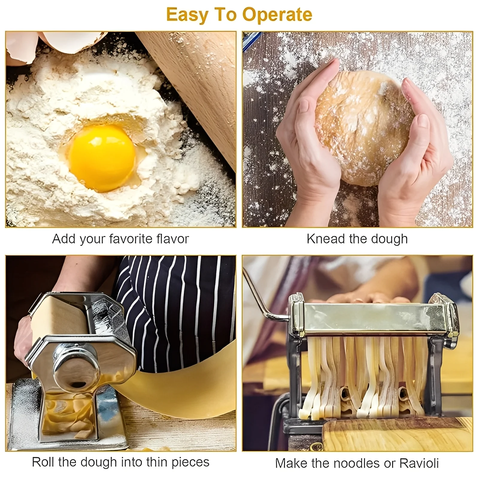 Stainless Steel Pasta Maker with Adjustable Thickness Settings - Image 6