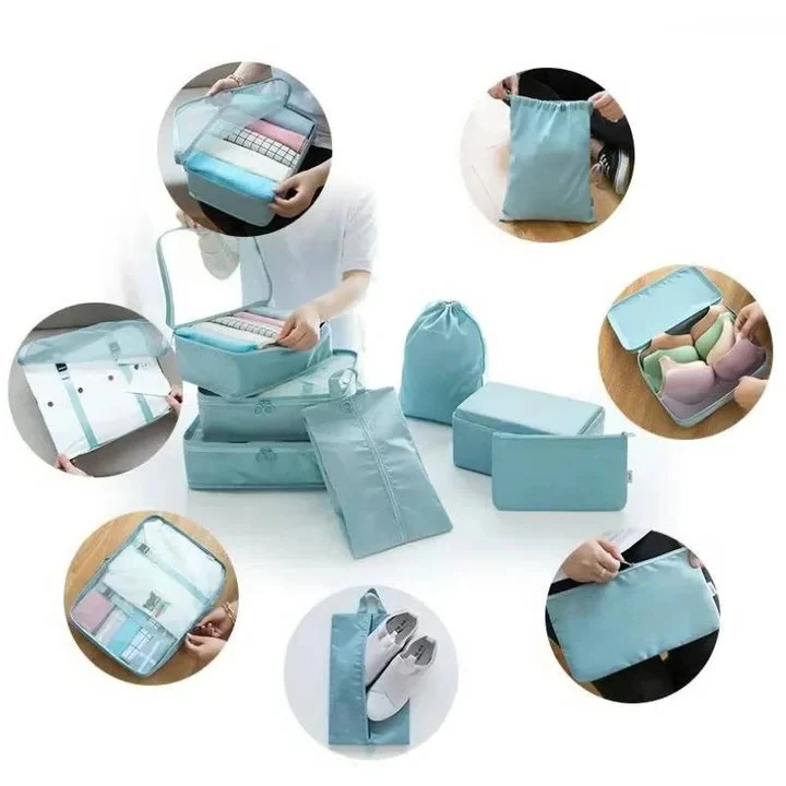 Travel Packing Cube Set, 7 Pieces with Mesh Panels and Bags - Image 12