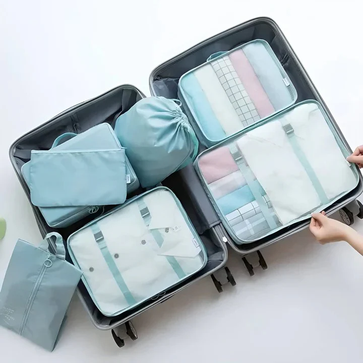 Travel Packing Cube Set, 7 Pieces with Mesh Panels and Bags - Image 2