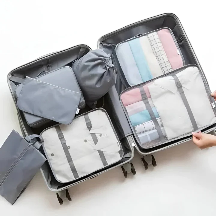 Travel Packing Cube Set, 7 Pieces with Mesh Panels and Bags - Image 6