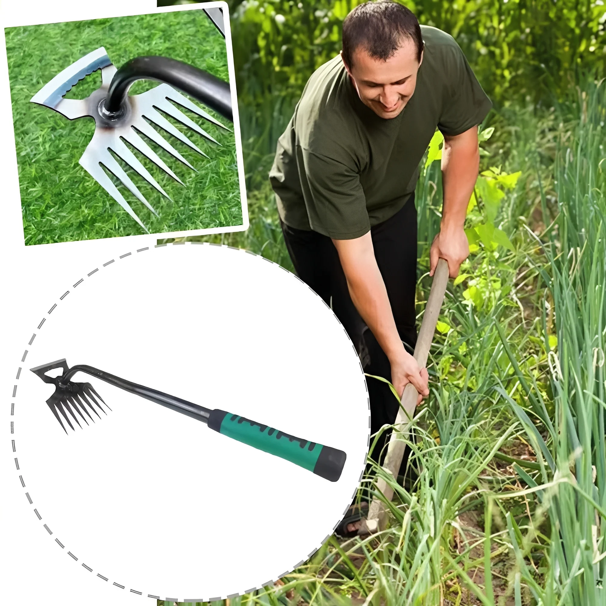8 Tooth Hand Hoe for Garden and Light Farming Use - Image 4