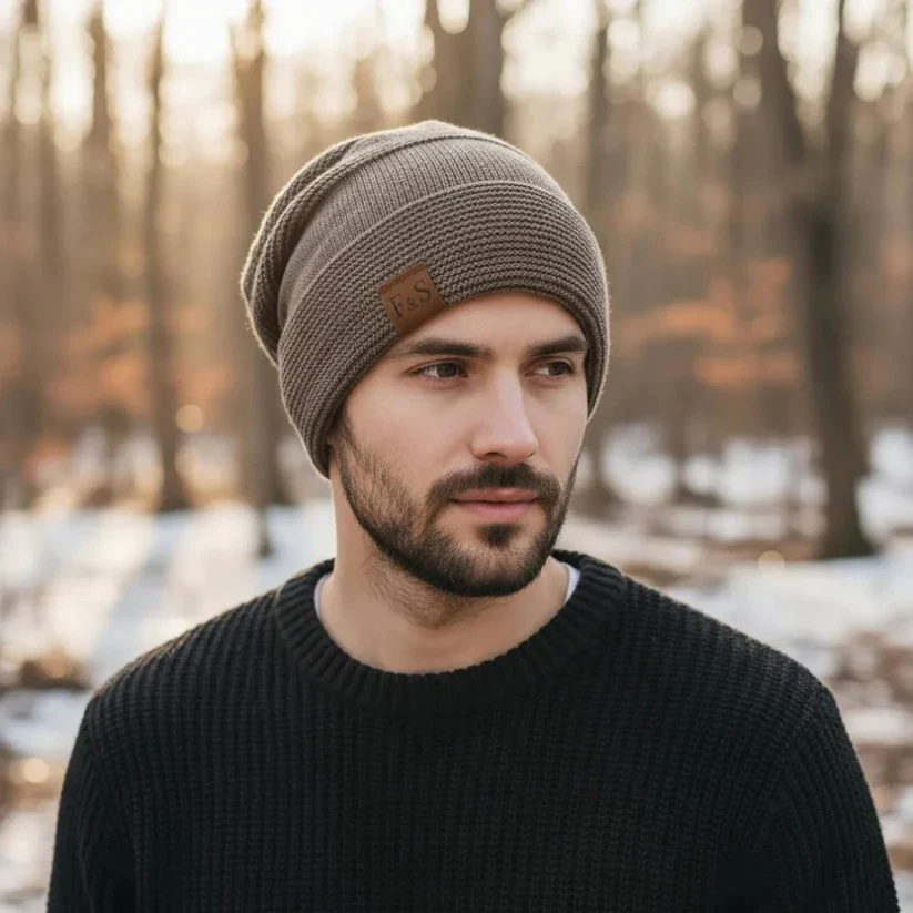 Acrylic Knit Slouch Beanie for Men, Warm Winter Cold Weather Hat - Image 10