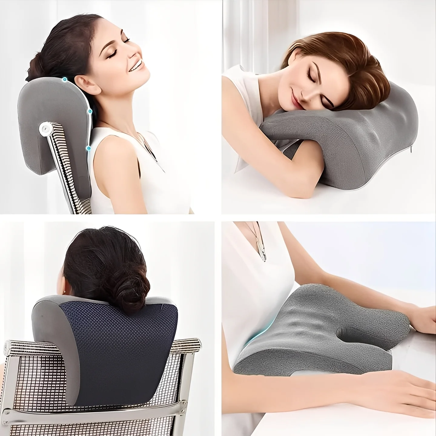 Adjustable Headrest Pillow for Office Chairs with Removable Cover - Image 2