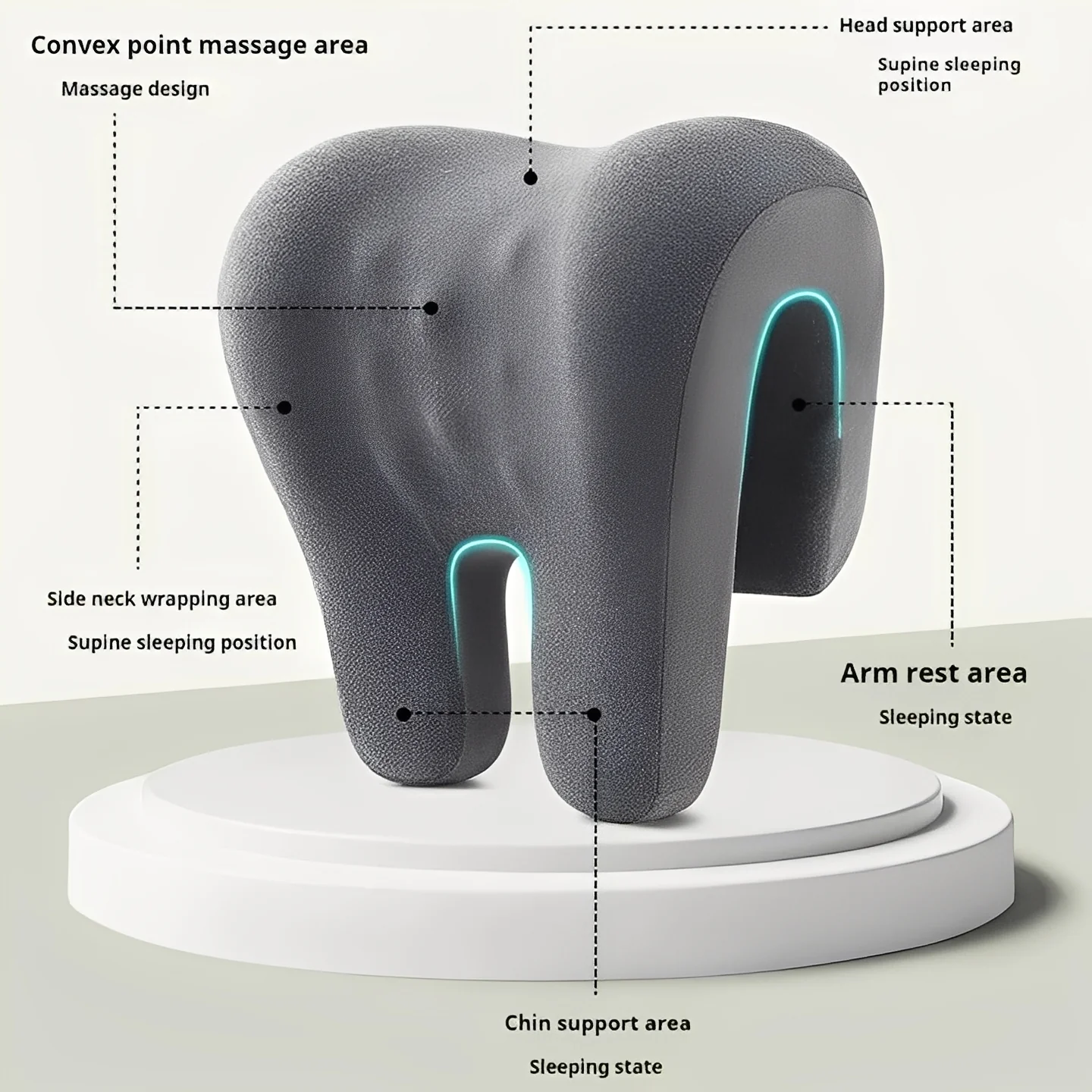 Adjustable Headrest Pillow for Office Chairs with Removable Cover - Image 7