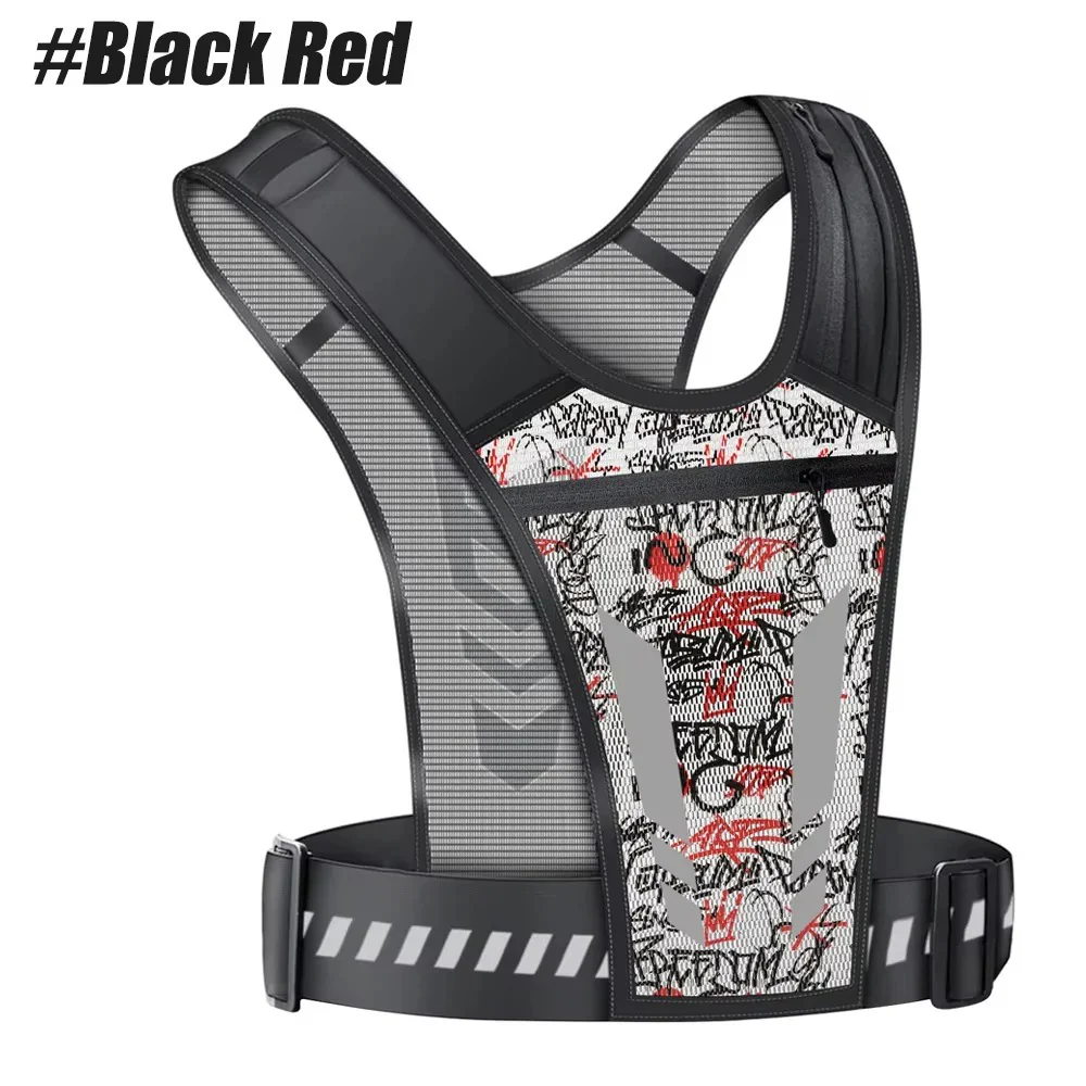 Adjustable Reflective Running Vest with Secure Phone Pocket - Image 3