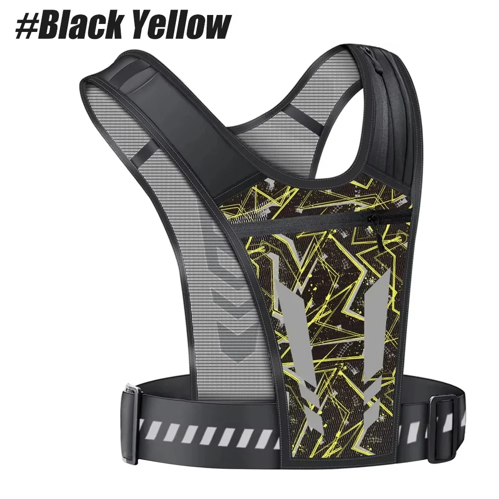 Adjustable Reflective Running Vest with Secure Phone Pocket - Image 4