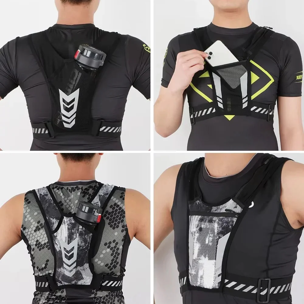 Adjustable Reflective Running Vest with Secure Phone Pocket - Image 5