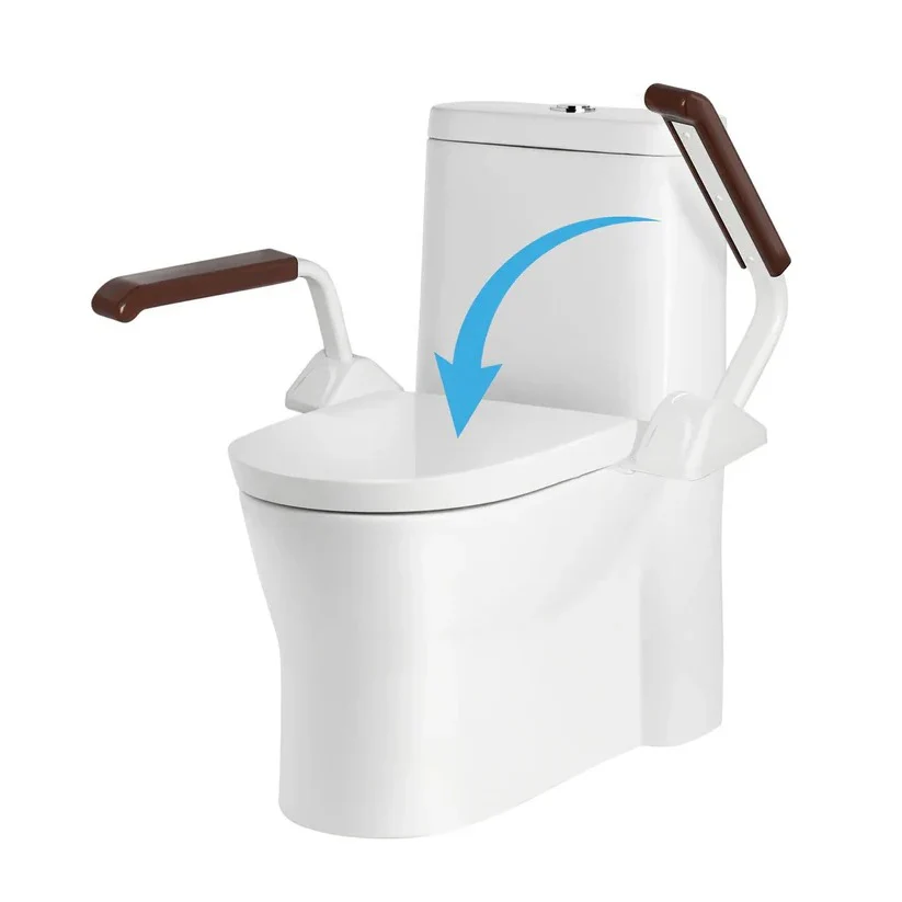 Adjustable Toilet Safety Rail with Dual Armrests for Elderly Support - Image 12