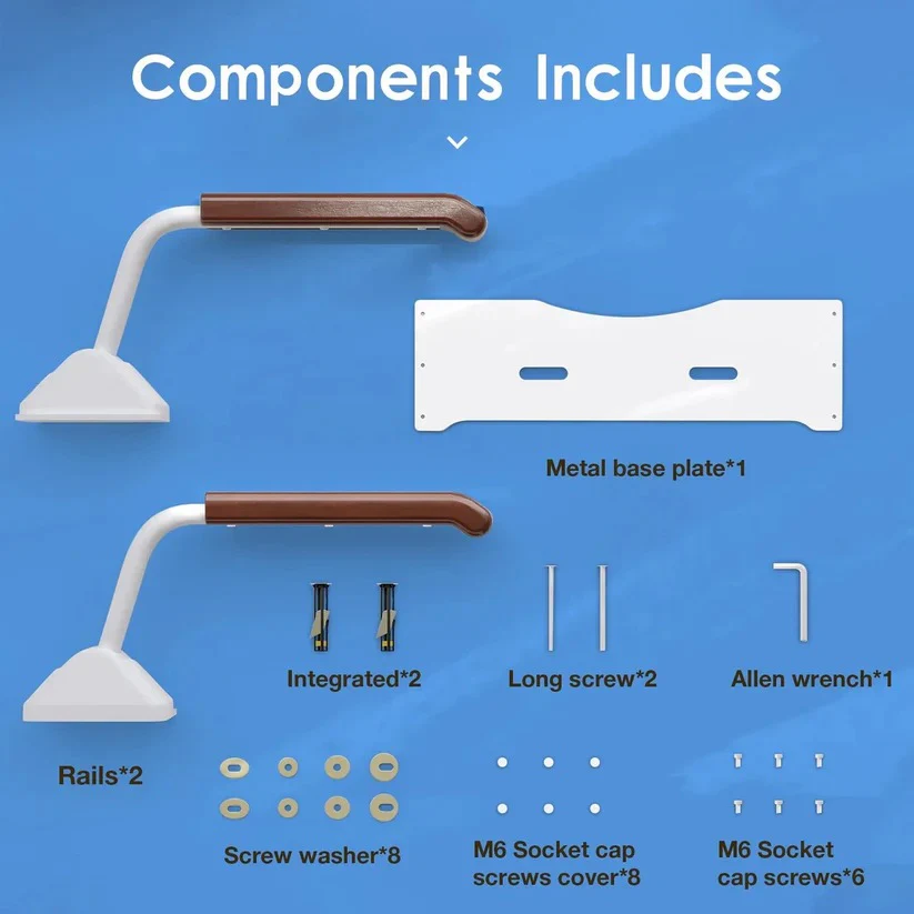 Adjustable Toilet Safety Rail with Dual Armrests for Elderly Support - Image 13