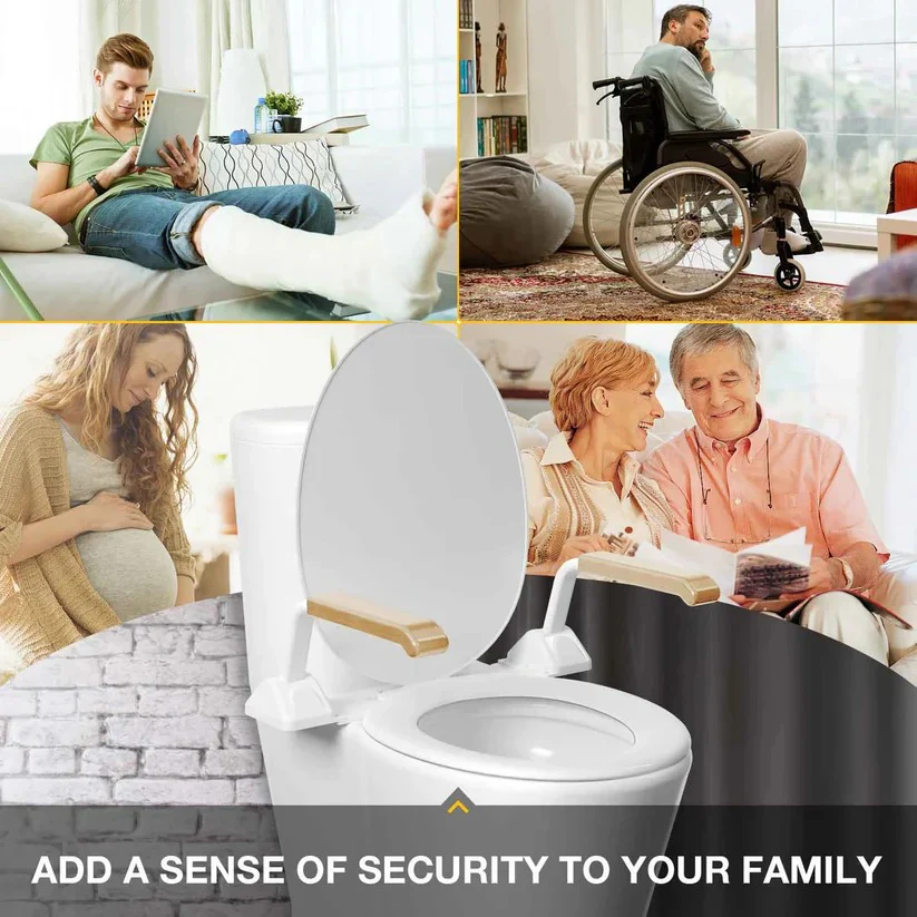 Adjustable Toilet Safety Rail with Dual Armrests for Elderly Support - Image 15