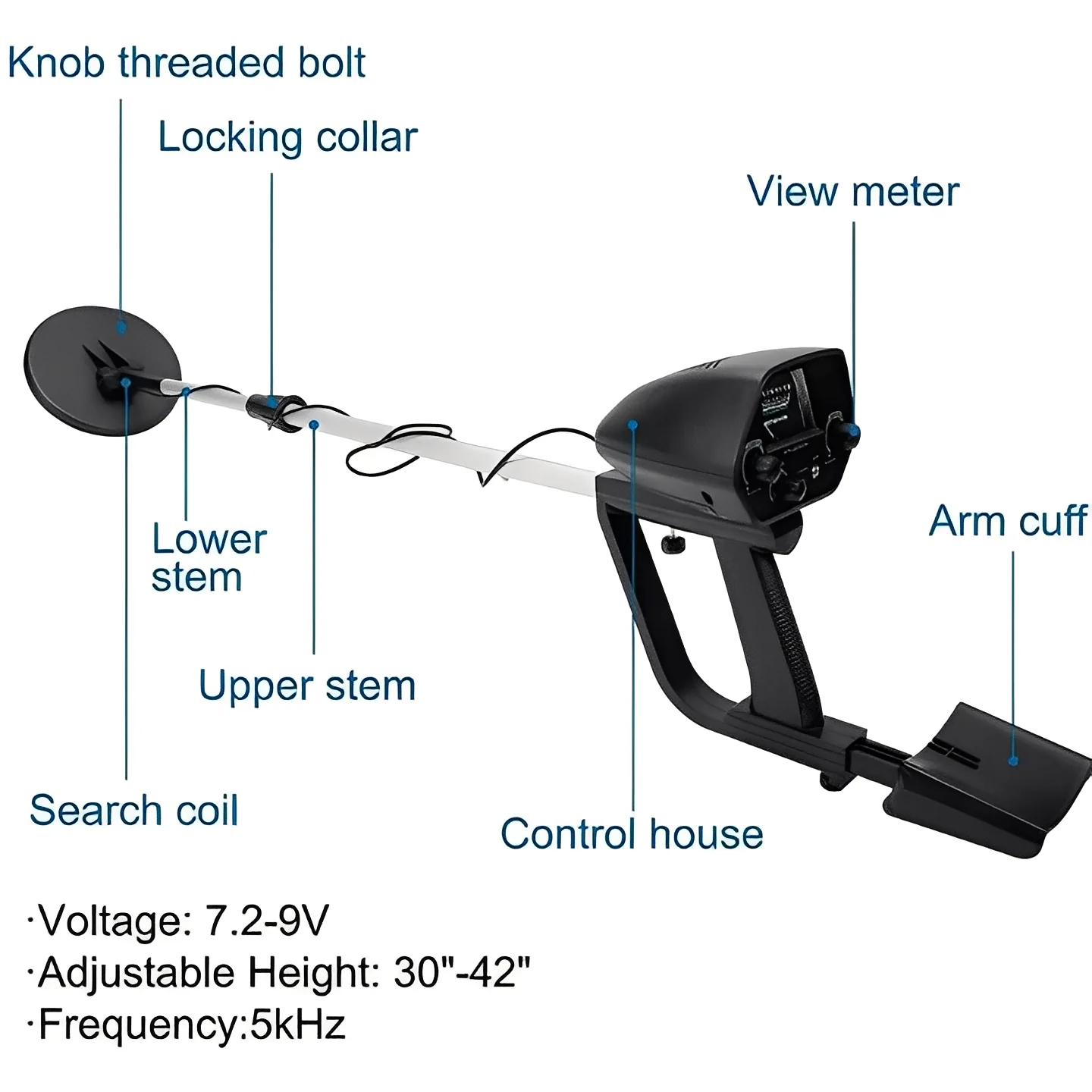 Metal Detector with LCD Pointer Meter and Adjustable Stem - Image 10