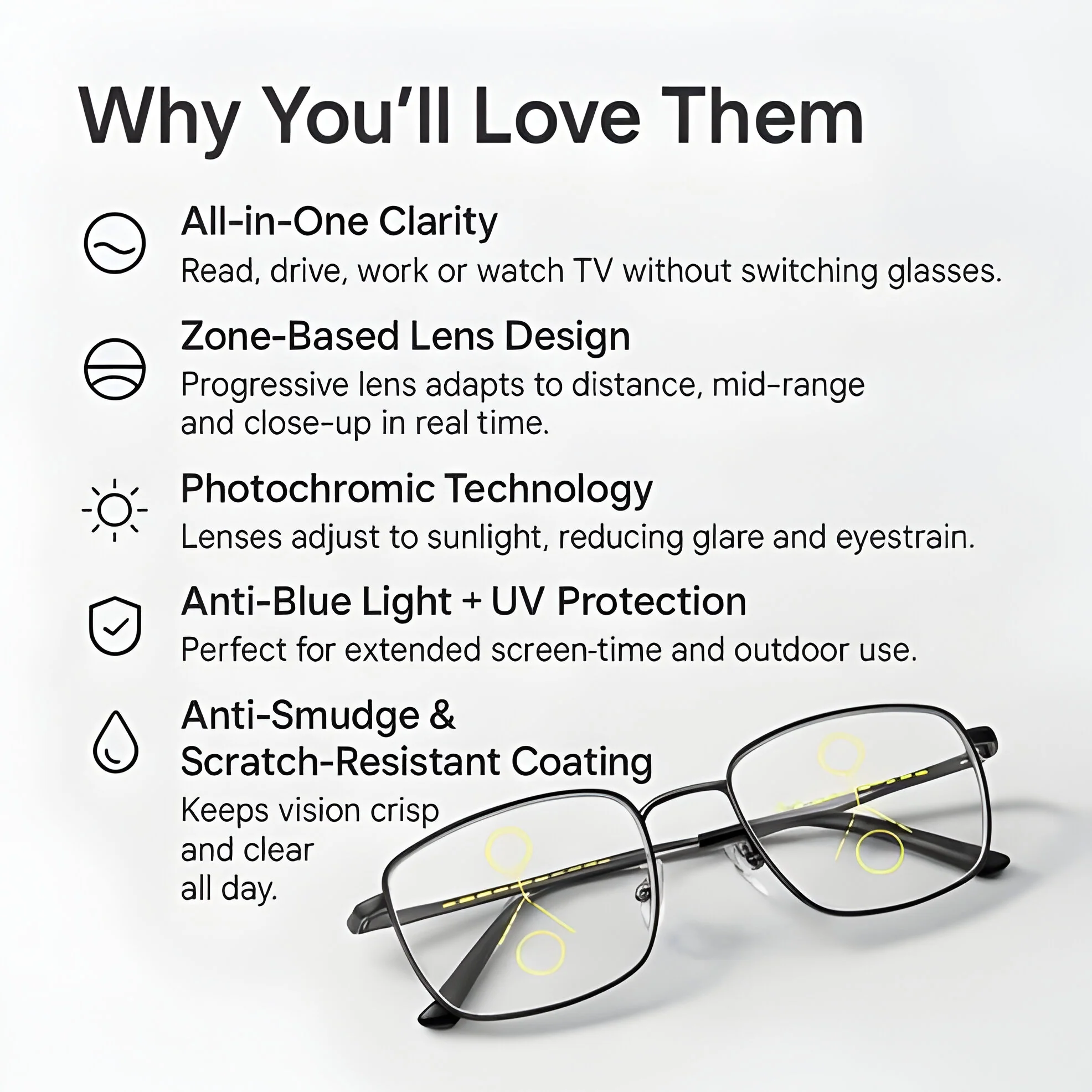 Progressive Glasses with Light Adaptive Lenses - Image 4
