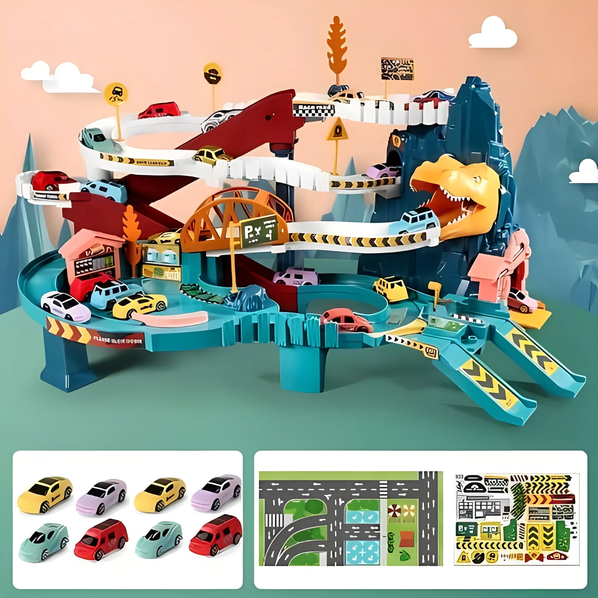 Adventure Circuit and Dinosaur Race Track with Flexible Path Construction - Image 2