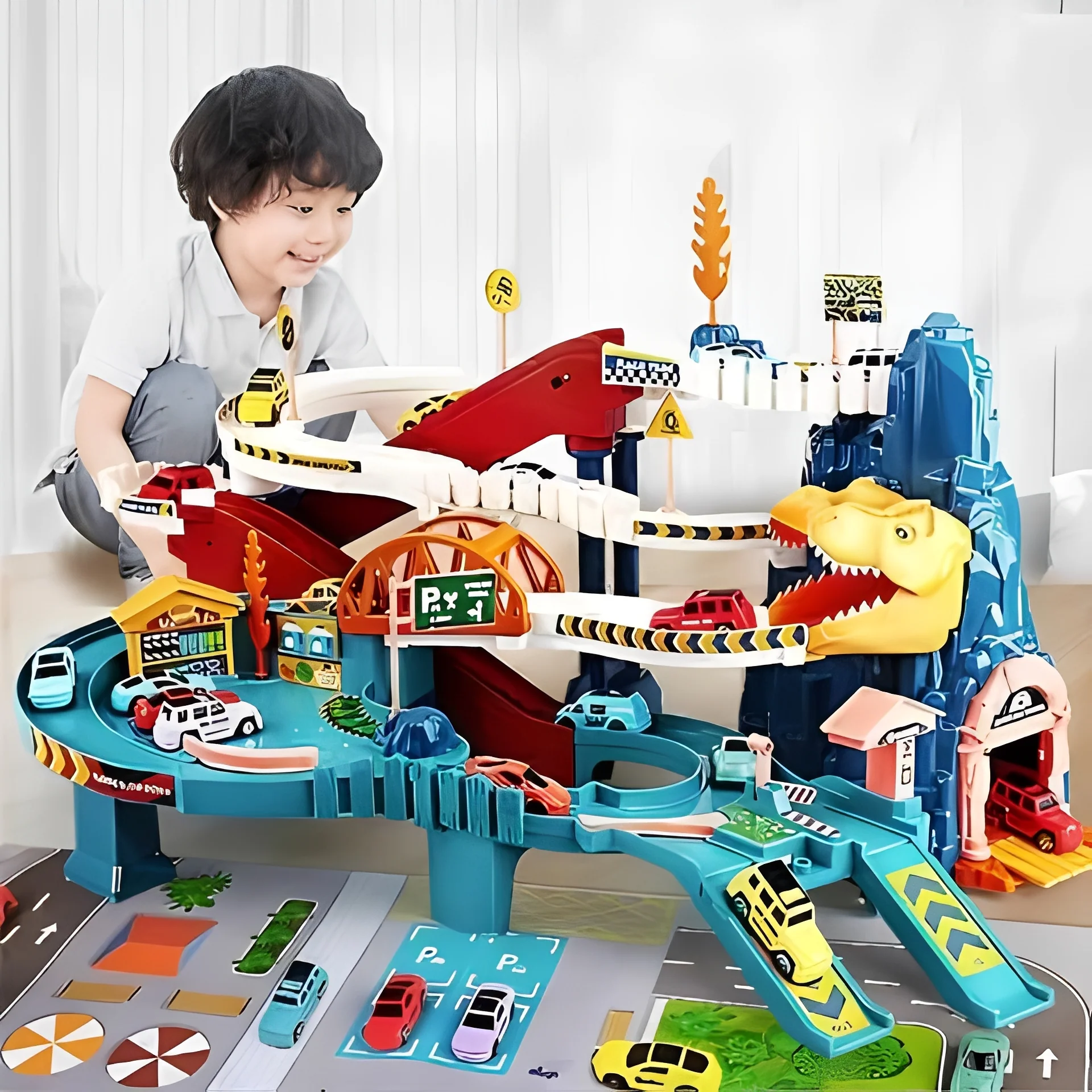 Adventure Circuit and Dinosaur Race Track with Flexible Path Construction - Image 3