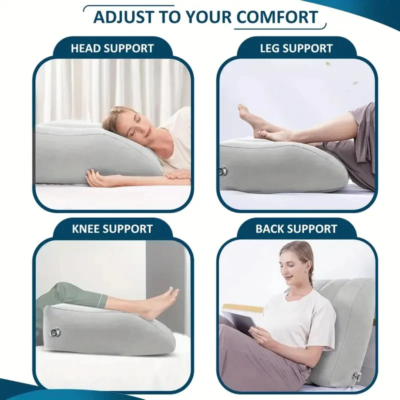 Inflatable Leg Rest Pillow with Adjustable Elevation and Storage - Image 4