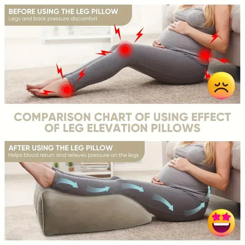 Inflatable Leg Rest Pillow with Adjustable Elevation and Storage - Image 5
