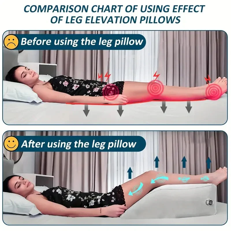 Inflatable Leg Rest Pillow with Adjustable Elevation and Storage - Image 6