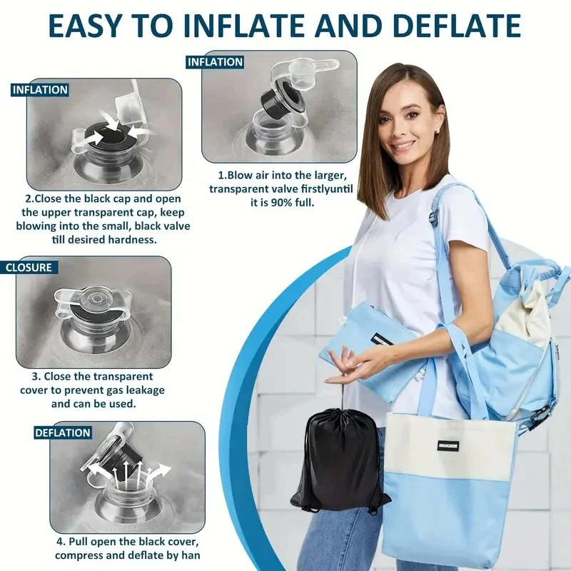 Inflatable Leg Rest Pillow with Adjustable Elevation and Storage - Image 7